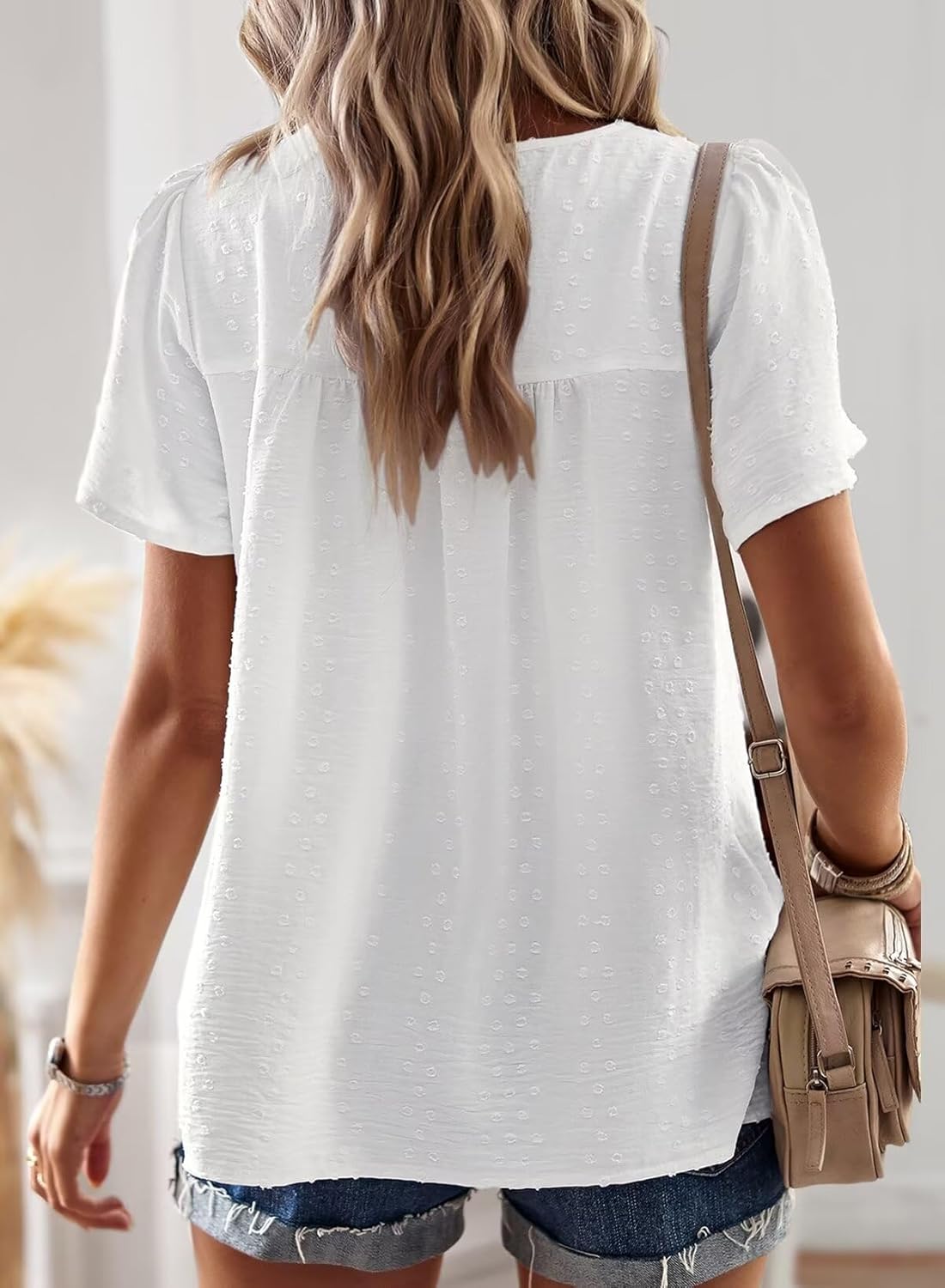 Falechay Womens Summer Tops Crewneck