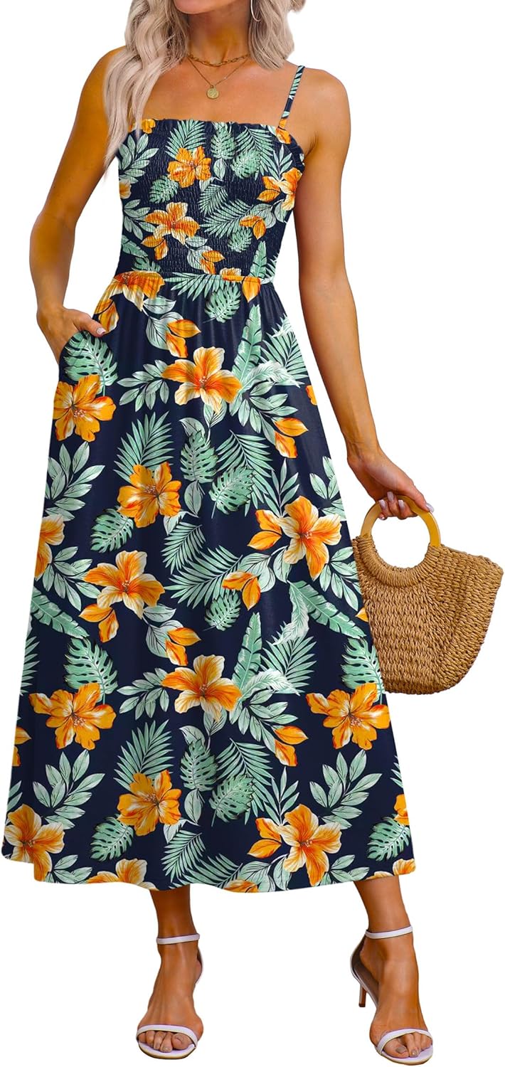 OFEEFAN Womens Spaghetti Strap Maxi