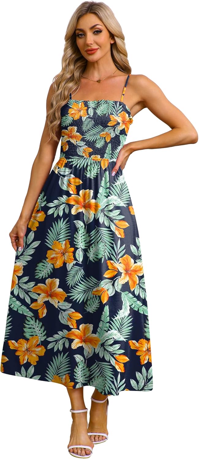 OFEEFAN Womens Spaghetti Strap Maxi