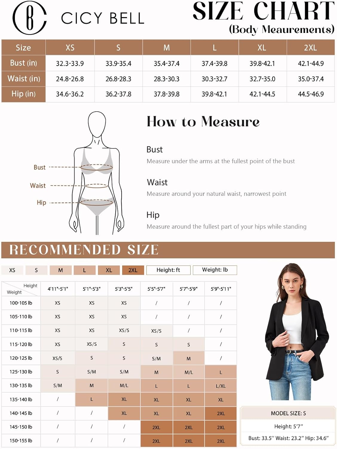 Cicy Bell Womens Casual Blazers