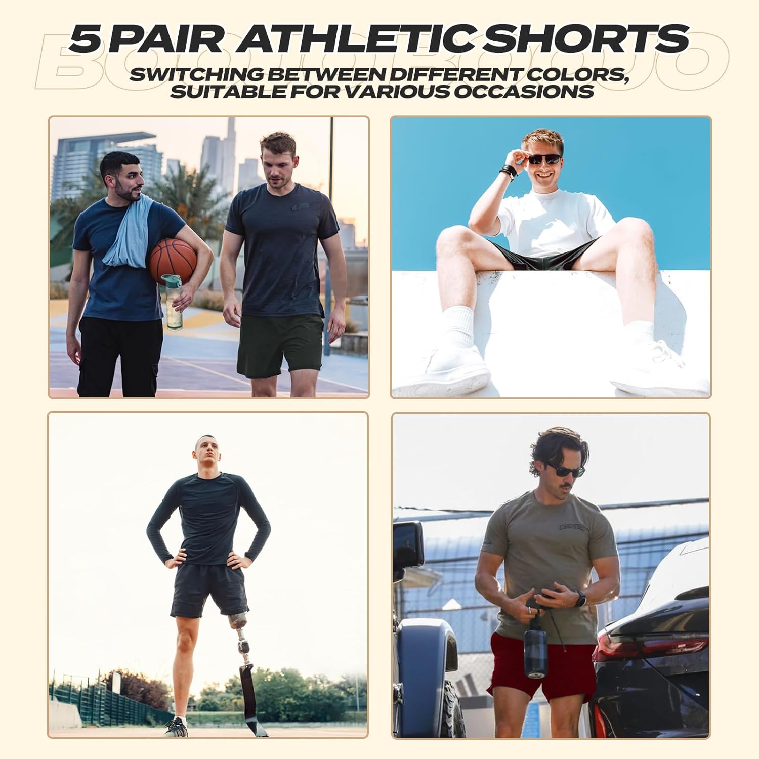 BOOJO 5 Pack Athletic Gym
