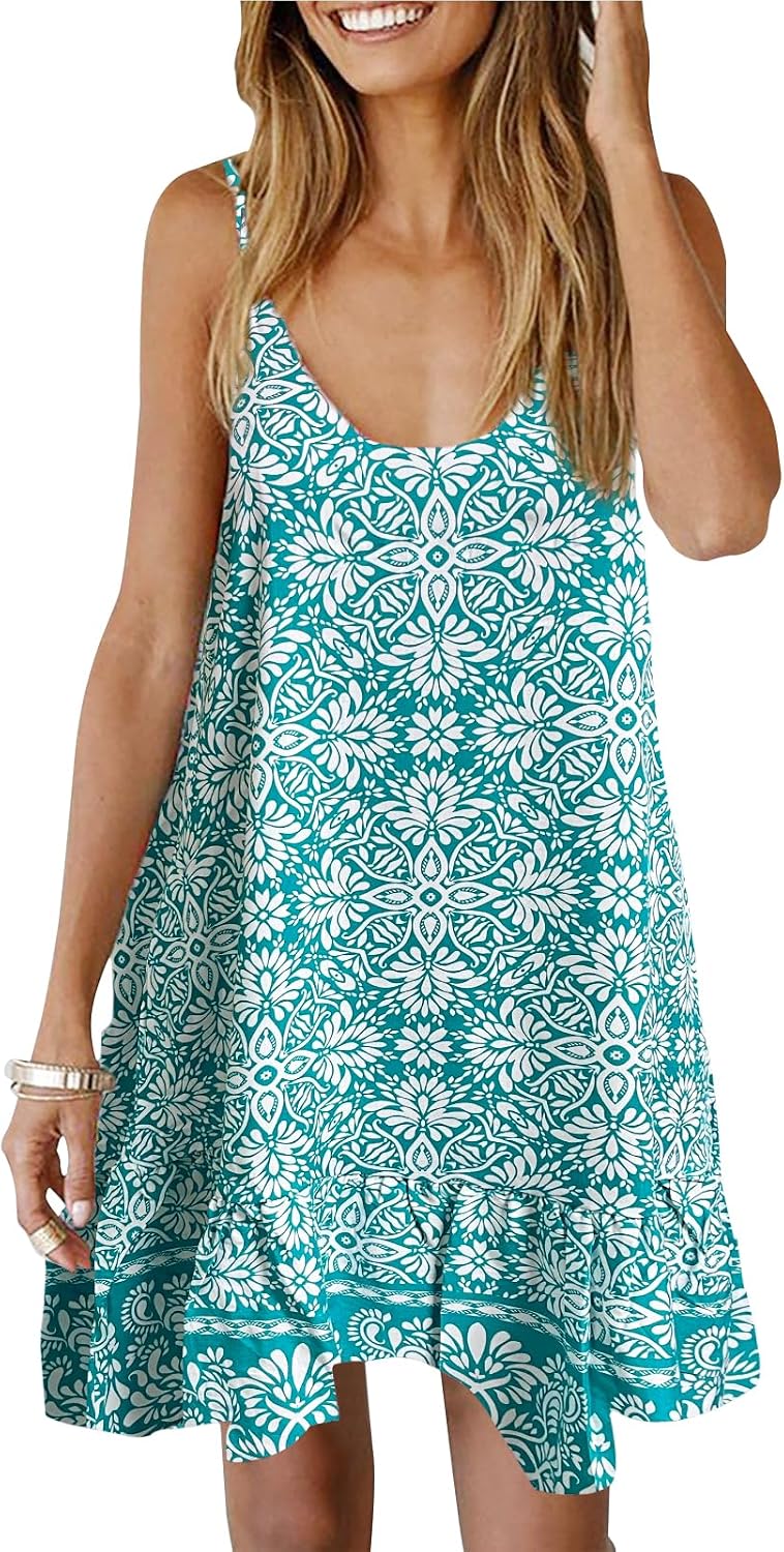 Qearal Womens Sundresses Boho Floral