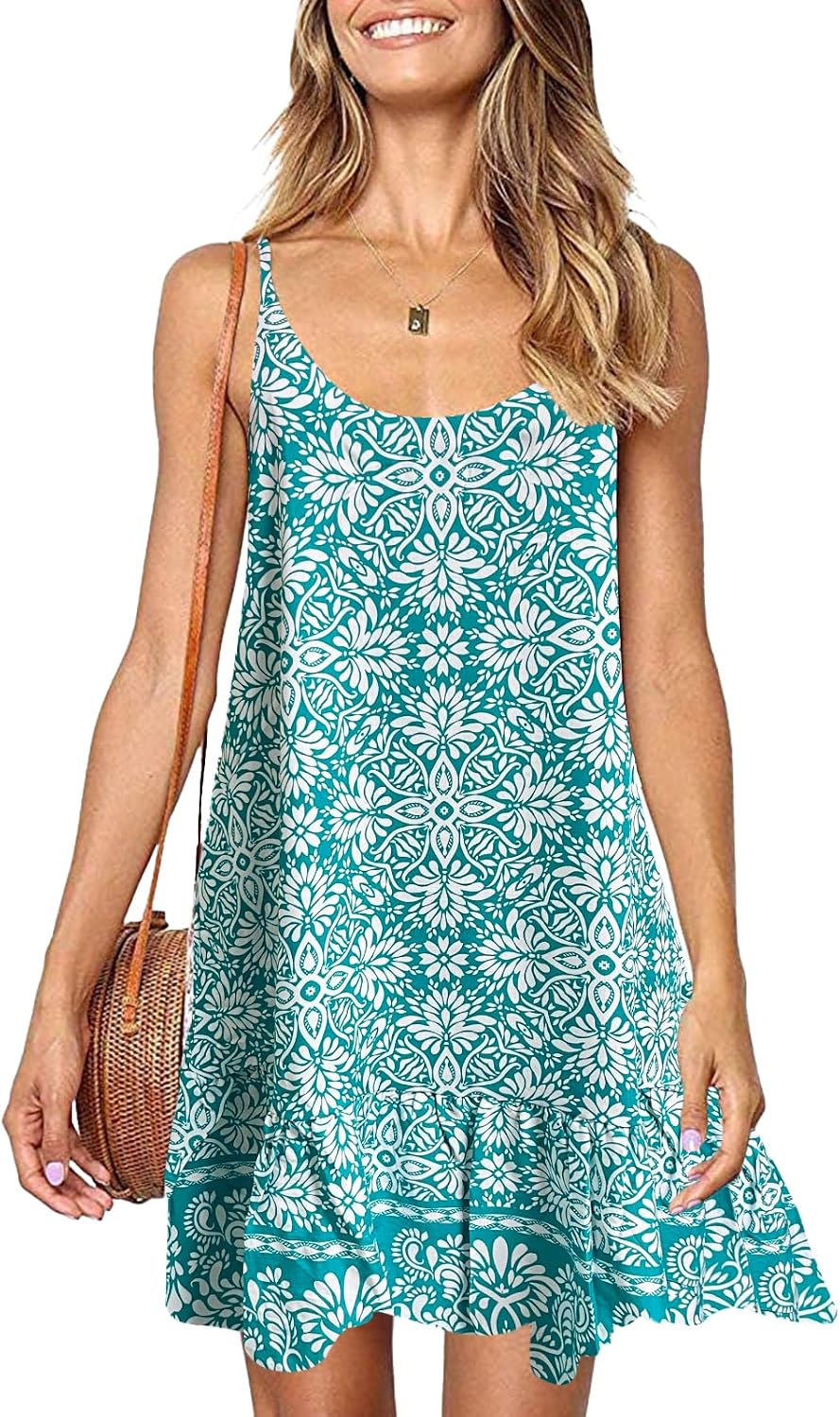 Qearal Womens Sundresses Boho Floral