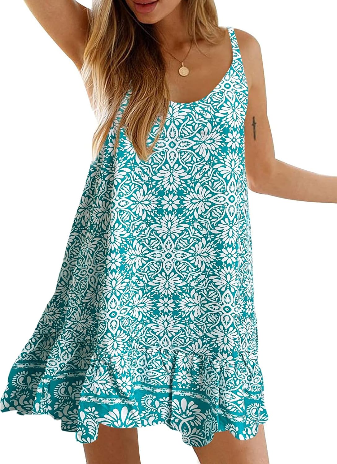 Qearal Womens Sundresses Boho Floral