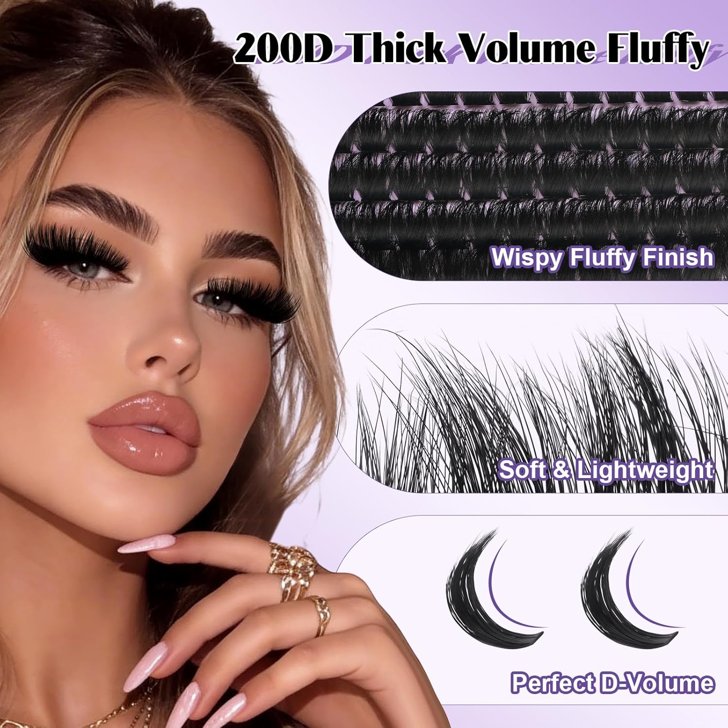 B&Q Fluffy Lash Clusters Thick