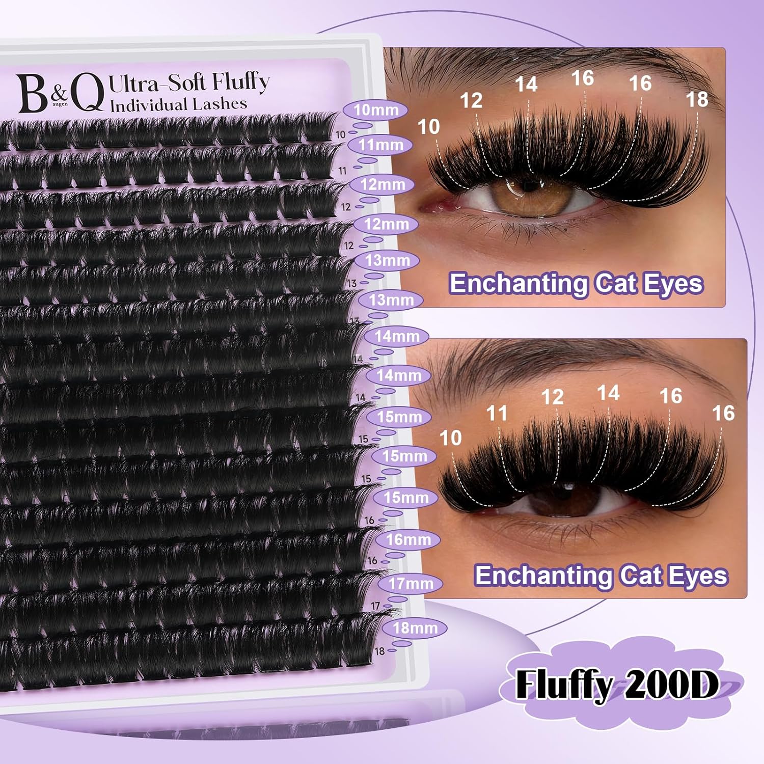 B&Q Fluffy Lash Clusters Thick