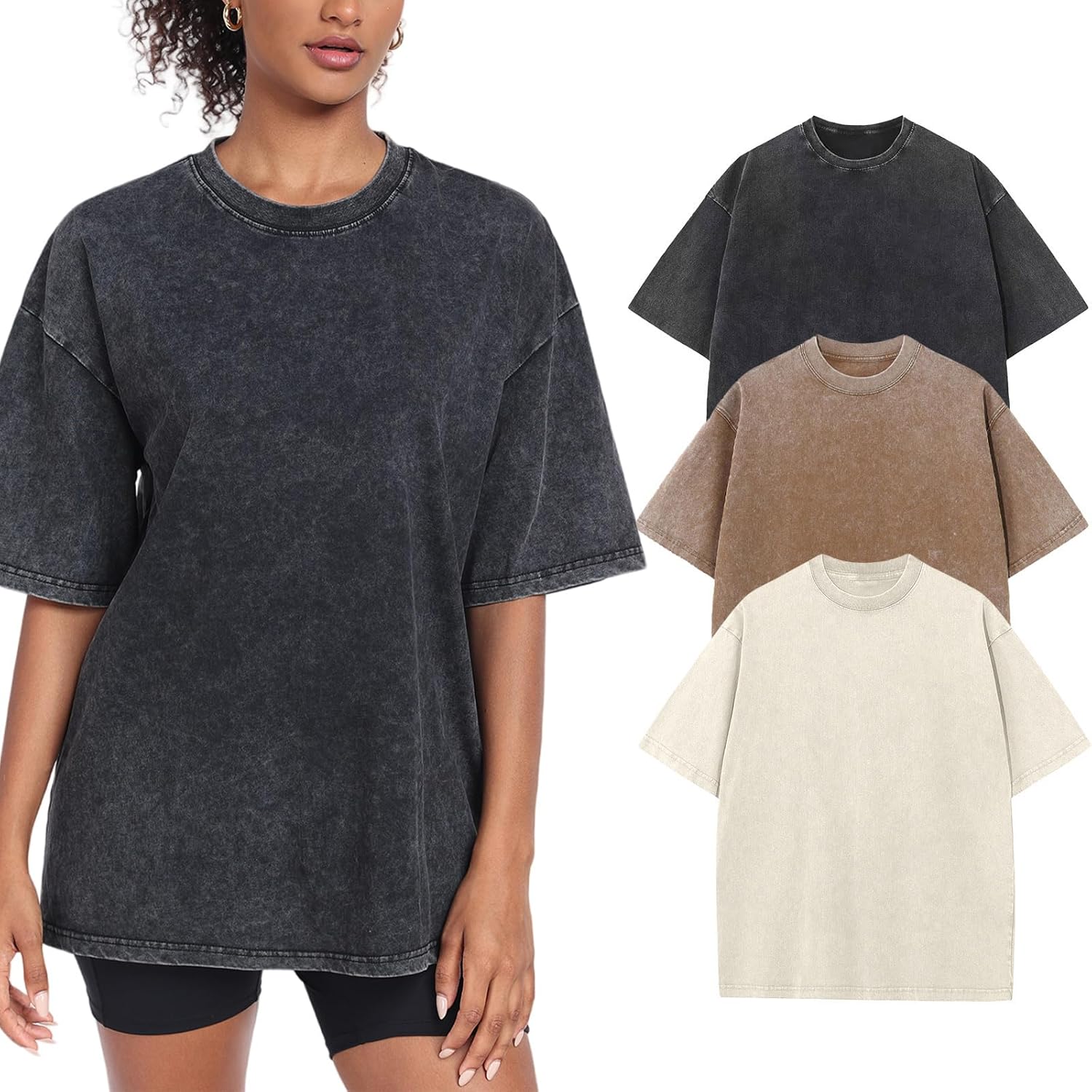 Womens Washed Vintage Oversized T-Shirt