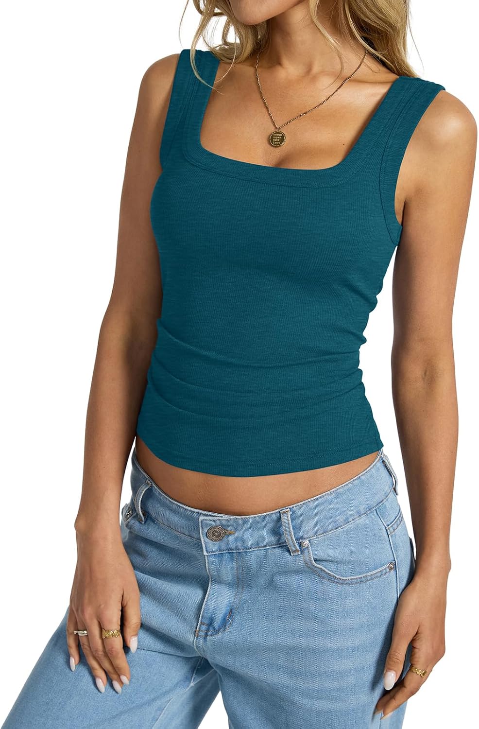 EasyGala Womens Cotton Ribbed Square