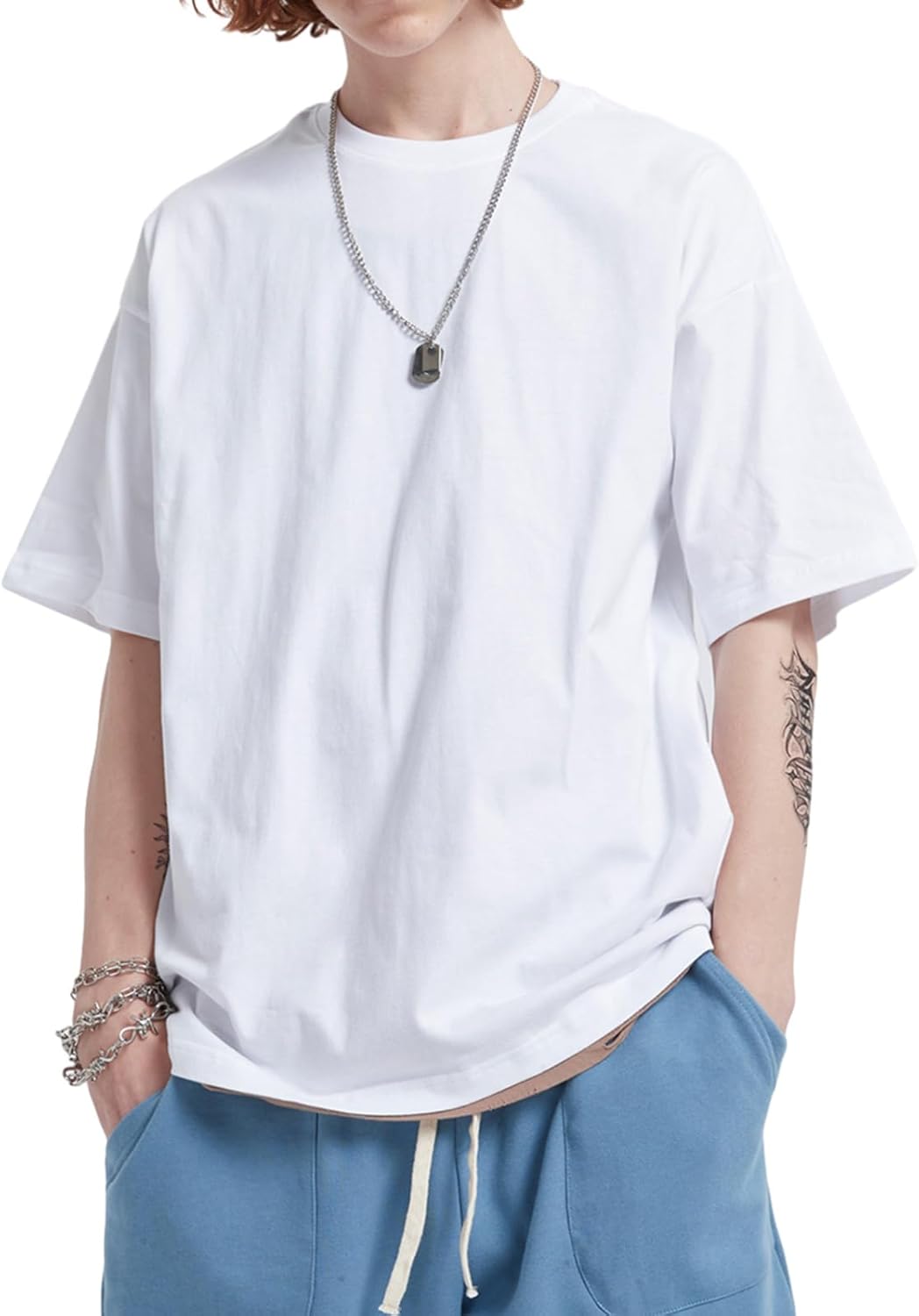 Mens Oversized T-Shirts Fashion Loose