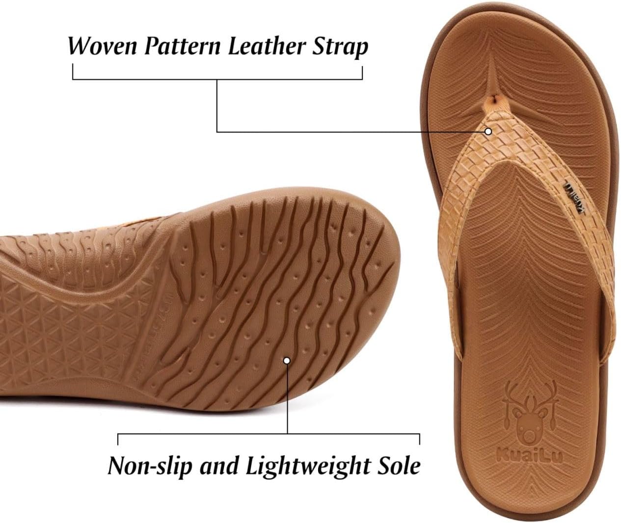 KuaiLu Womens Flip Flops Arch