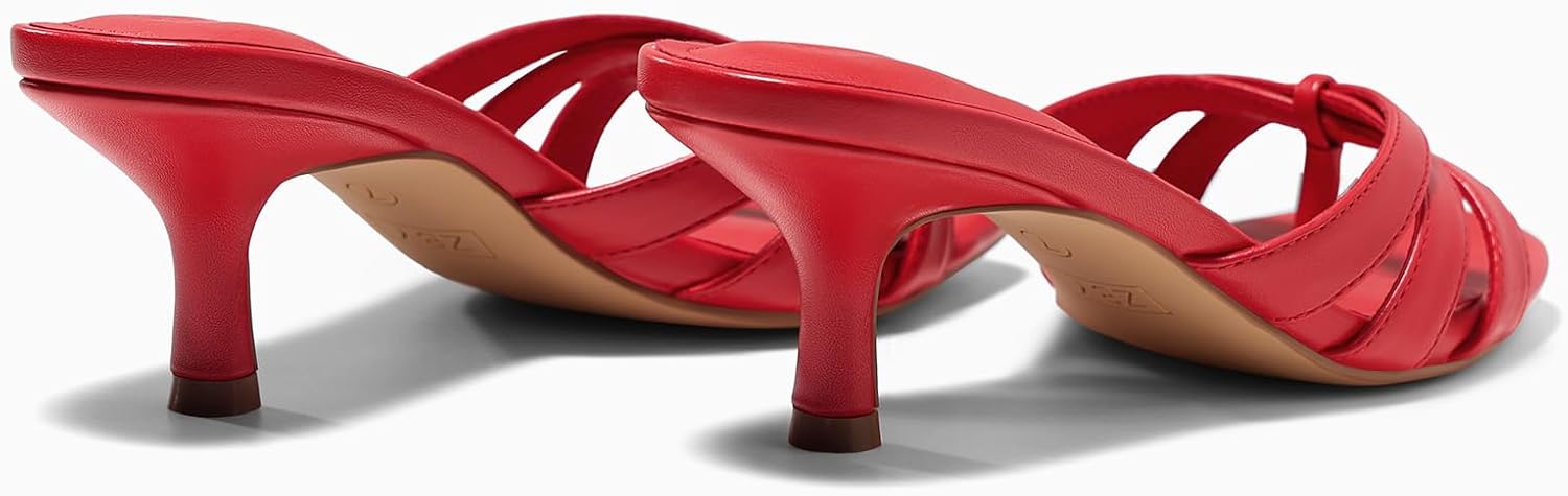 Coutgo Womens Strappy Kitten Heels