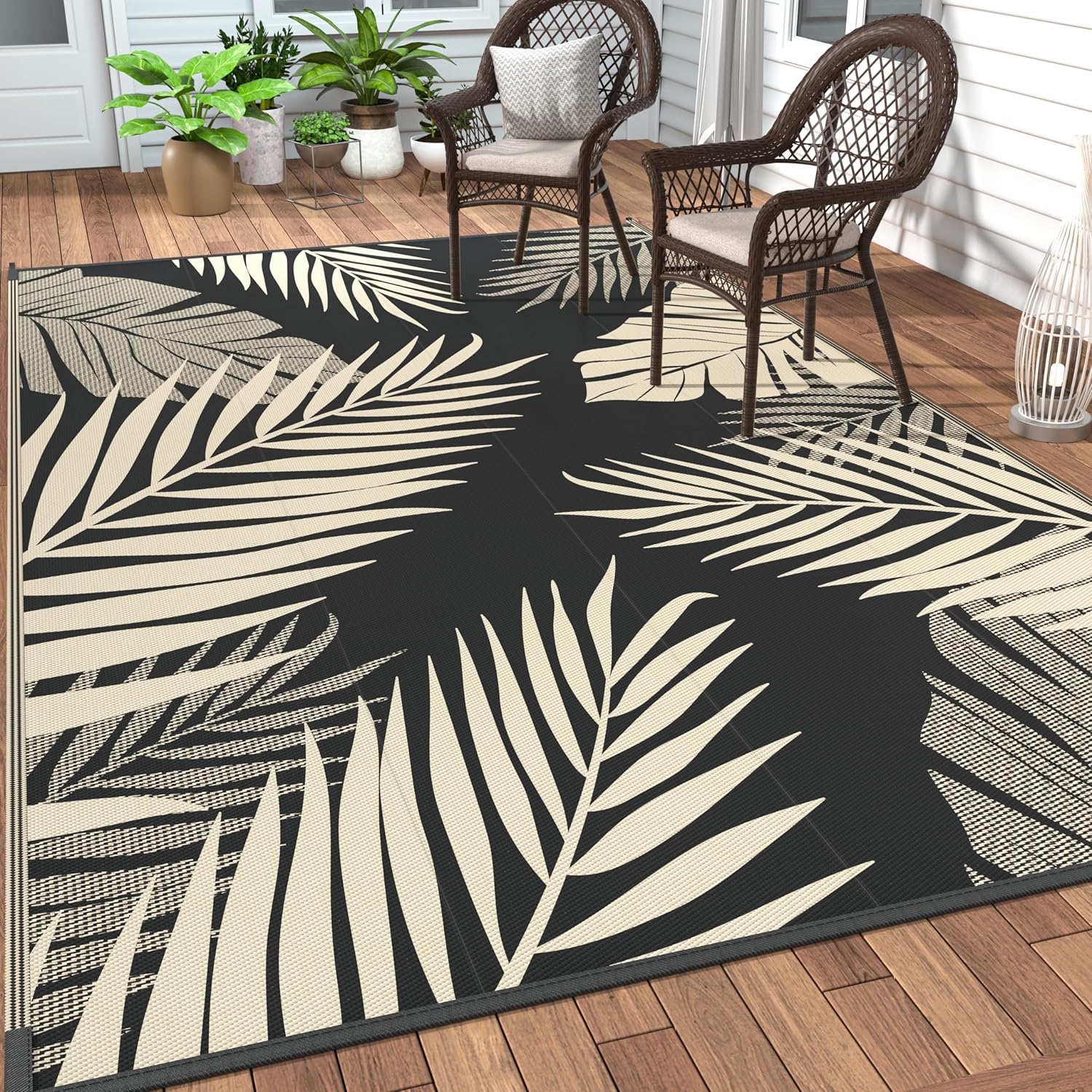 GENIMO Outdoor Rug, Waterproof Plastic