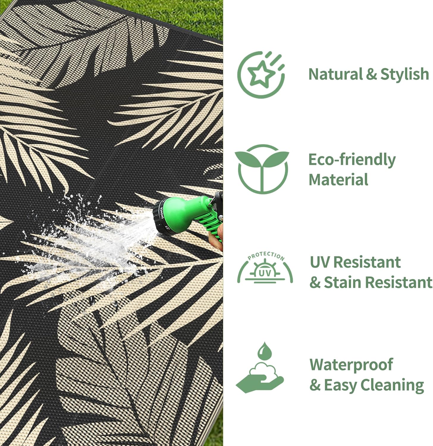 GENIMO Outdoor Rug, Waterproof Plastic