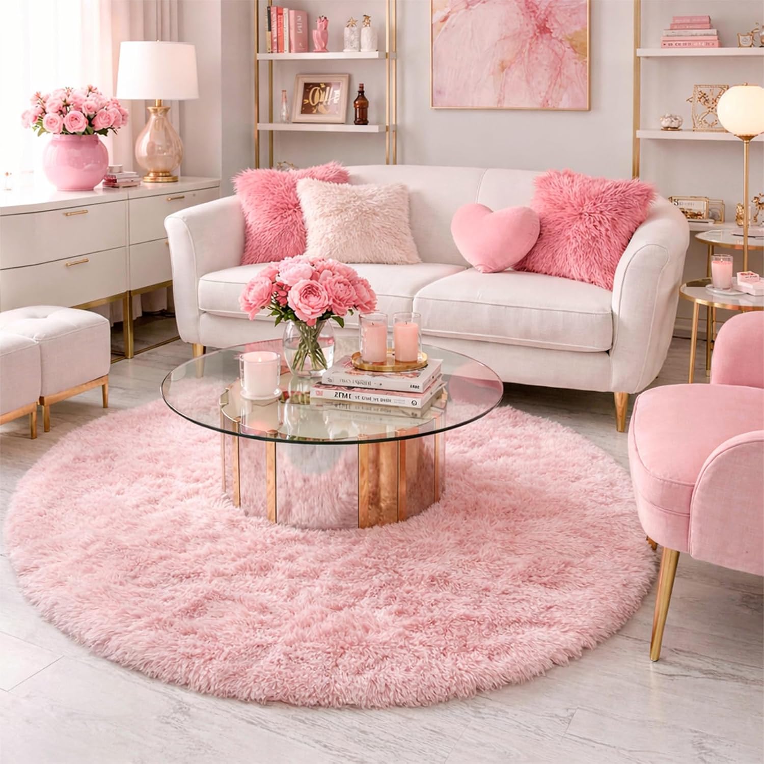 Amdrebio Light Pink Round Circle