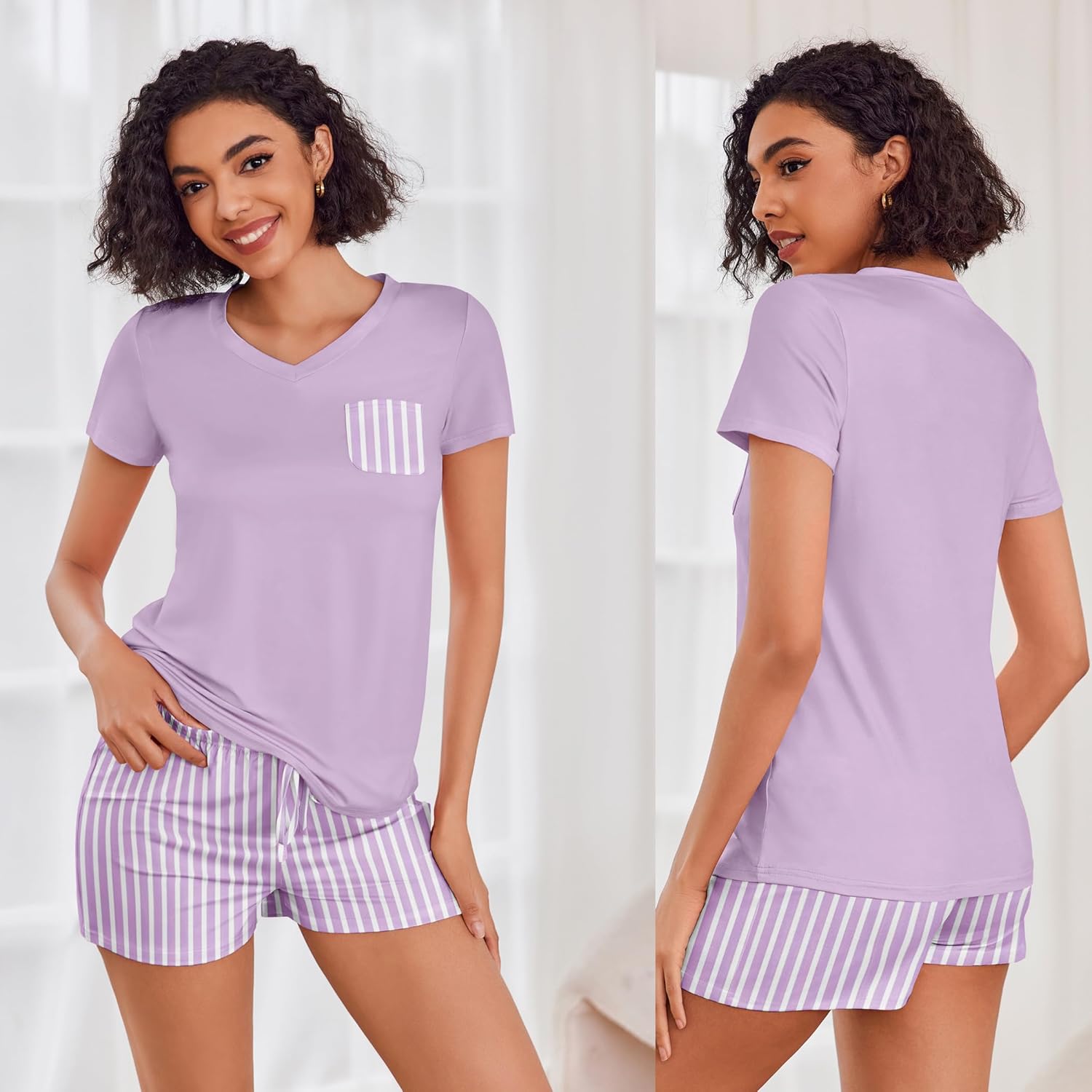 Ekouaer Womens Pajama Sets Short
