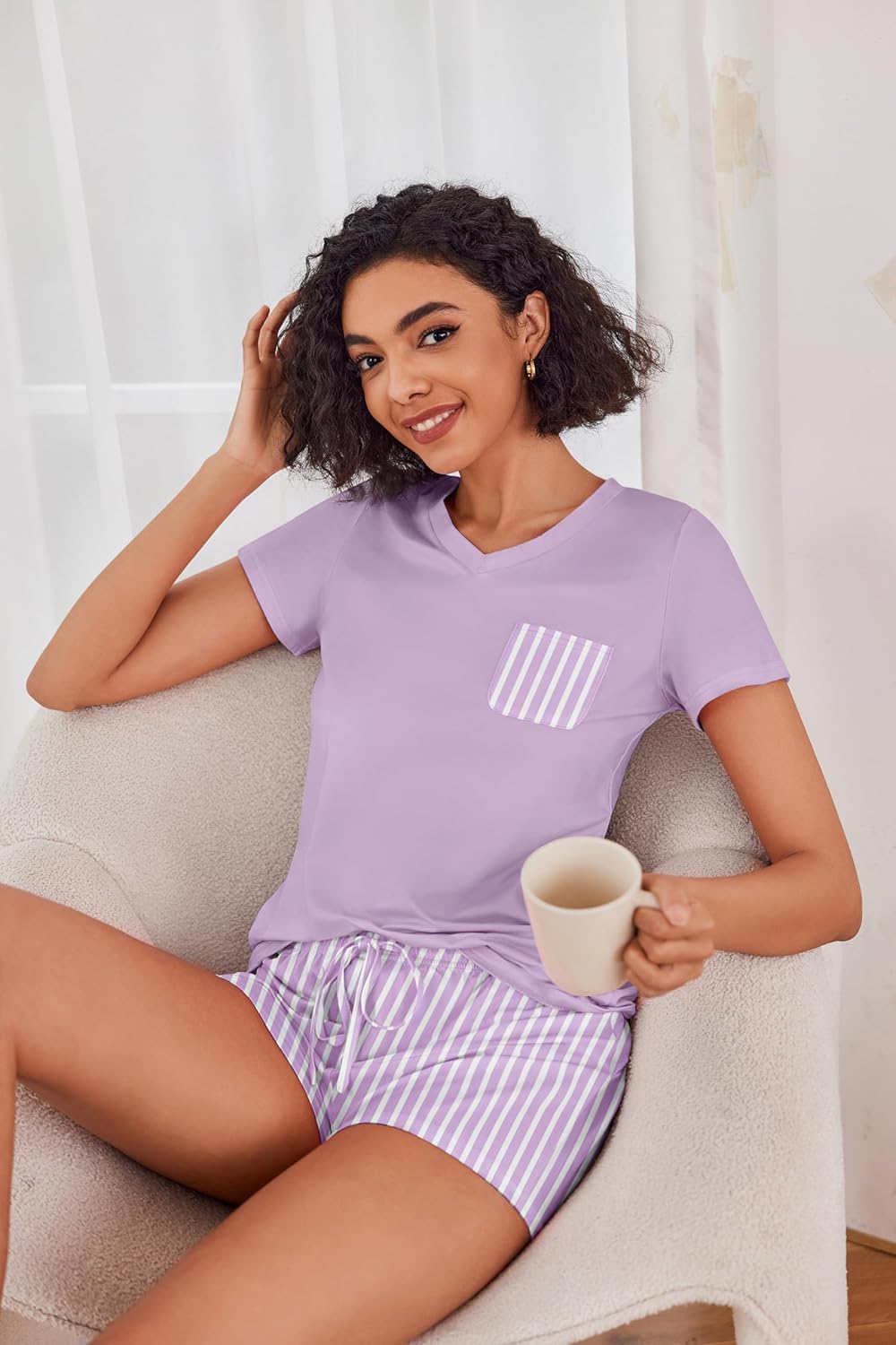Ekouaer Womens Pajama Sets Short