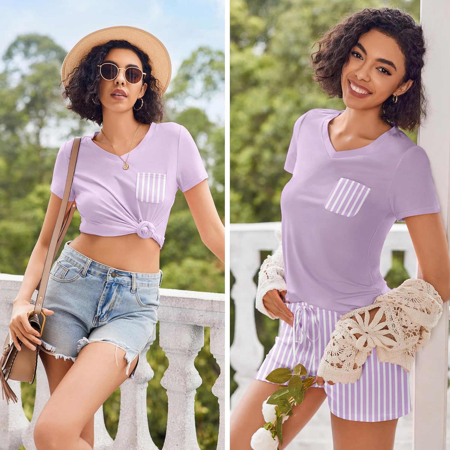 Ekouaer Womens Pajama Sets Short