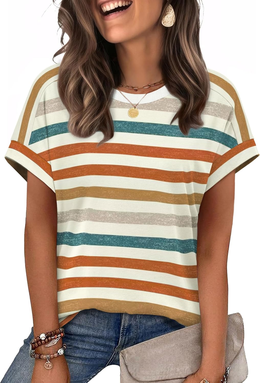 WIHOLL Womens Tops Short Sleeve