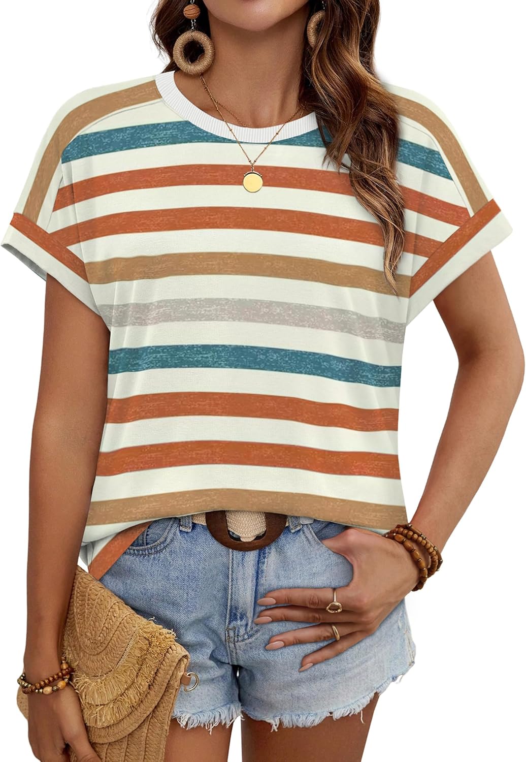 WIHOLL Womens Tops Short Sleeve