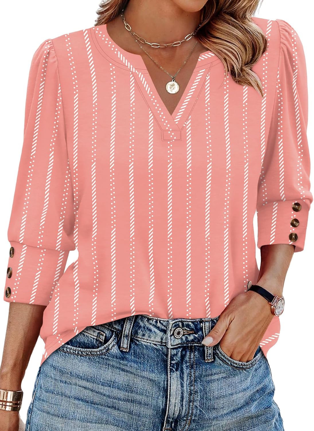 WIHOLL 3/4 Length Sleeve Womens