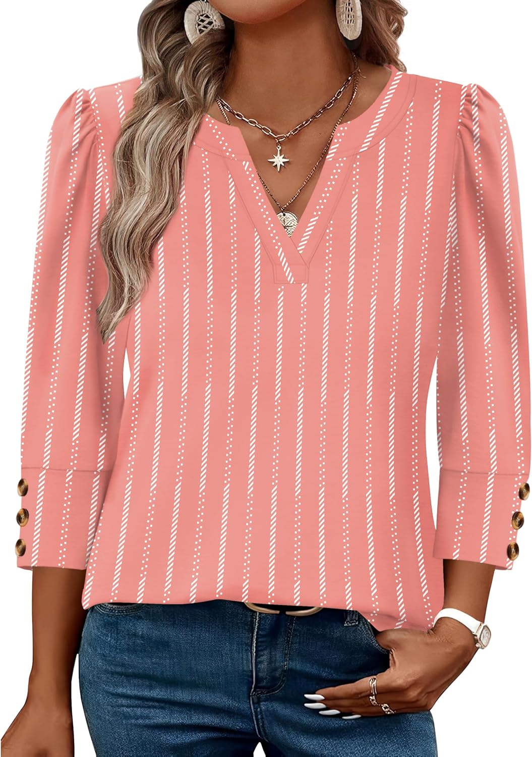 WIHOLL 3/4 Length Sleeve Womens