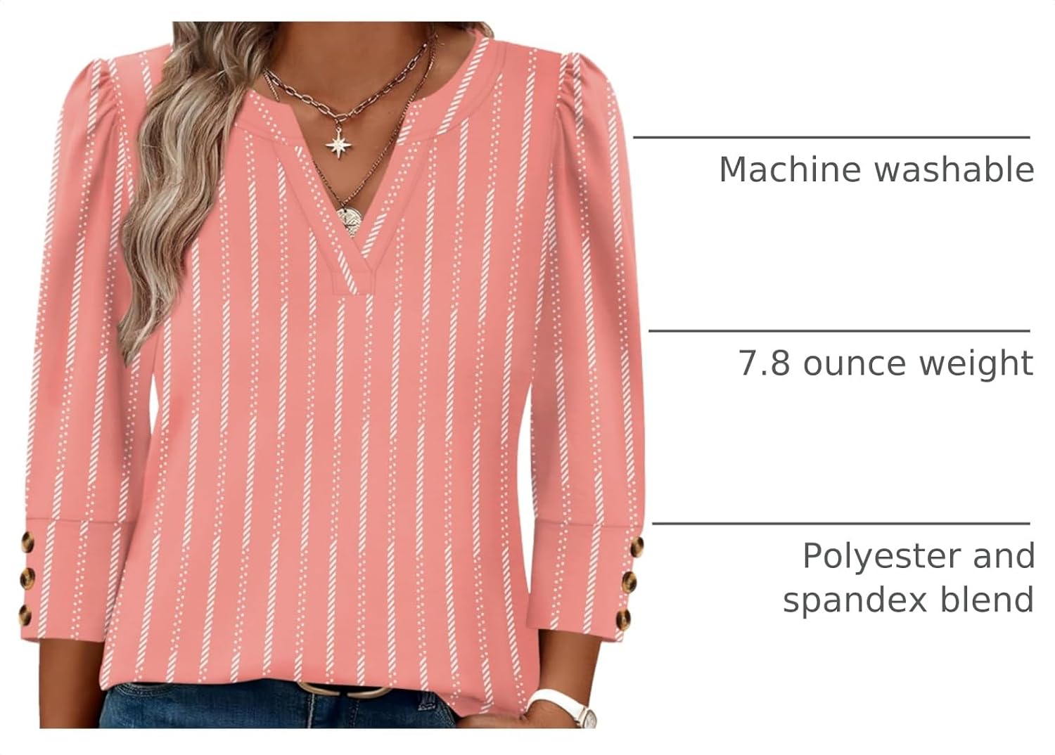 WIHOLL 3/4 Length Sleeve Womens