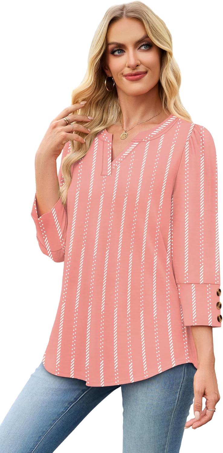WIHOLL 3/4 Length Sleeve Womens