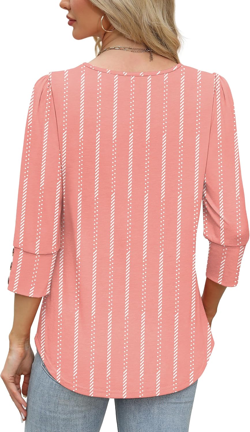 WIHOLL 3/4 Length Sleeve Womens