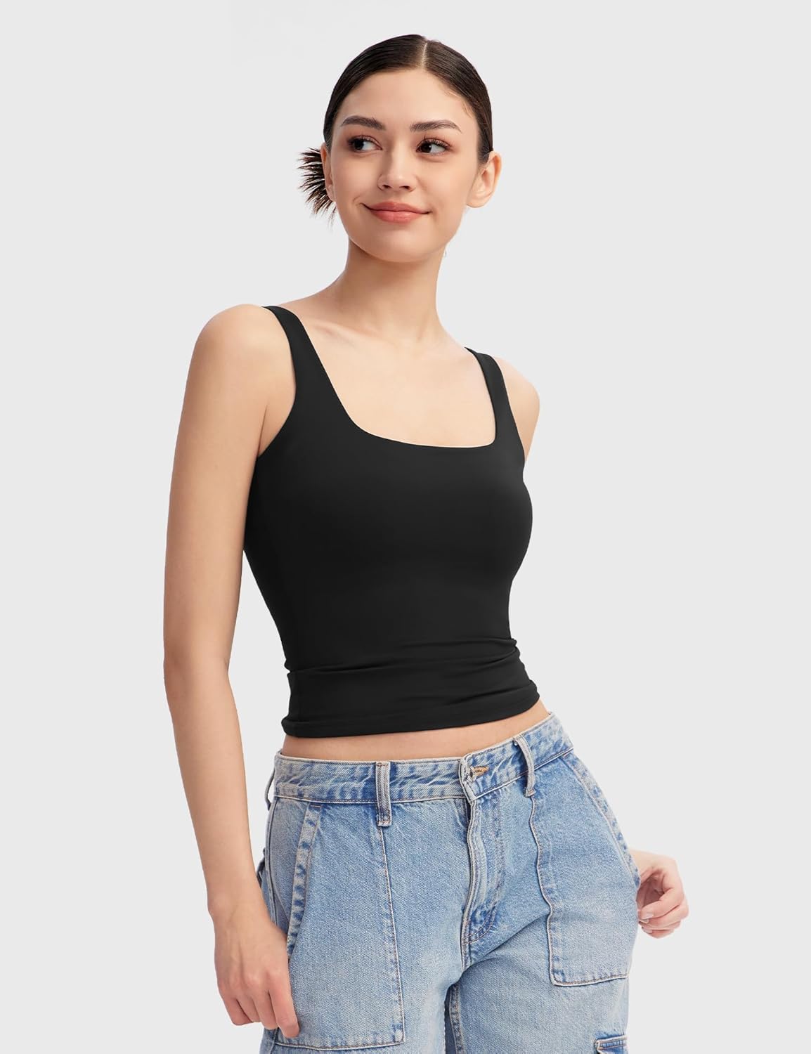 PUMIEY Women's Square Neck Tank
