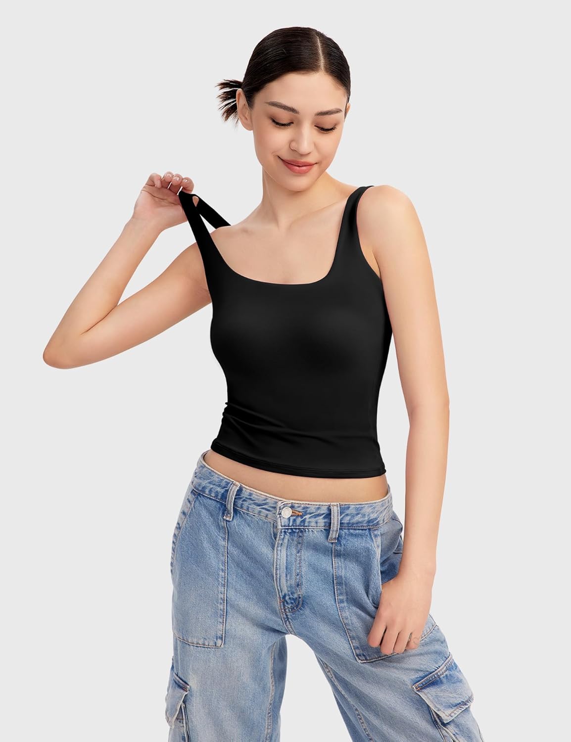 PUMIEY Women's Square Neck Tank