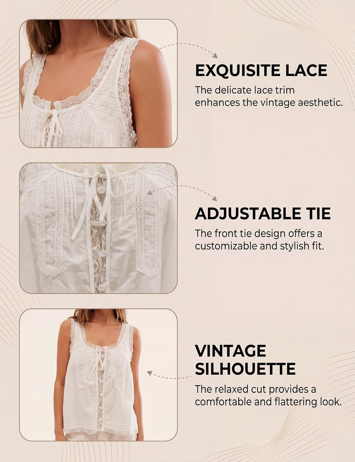 Women Summer Boho Lace Tie