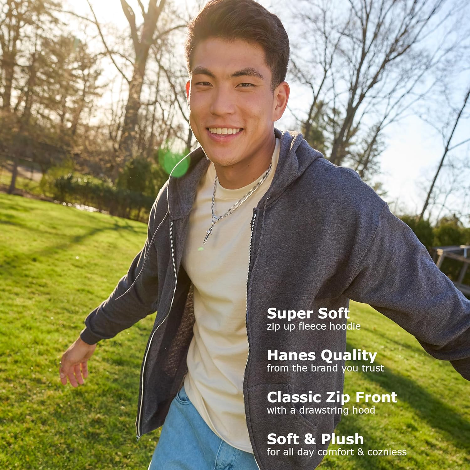 Hanes Men's Zip-up Hoodie, Ecosmart