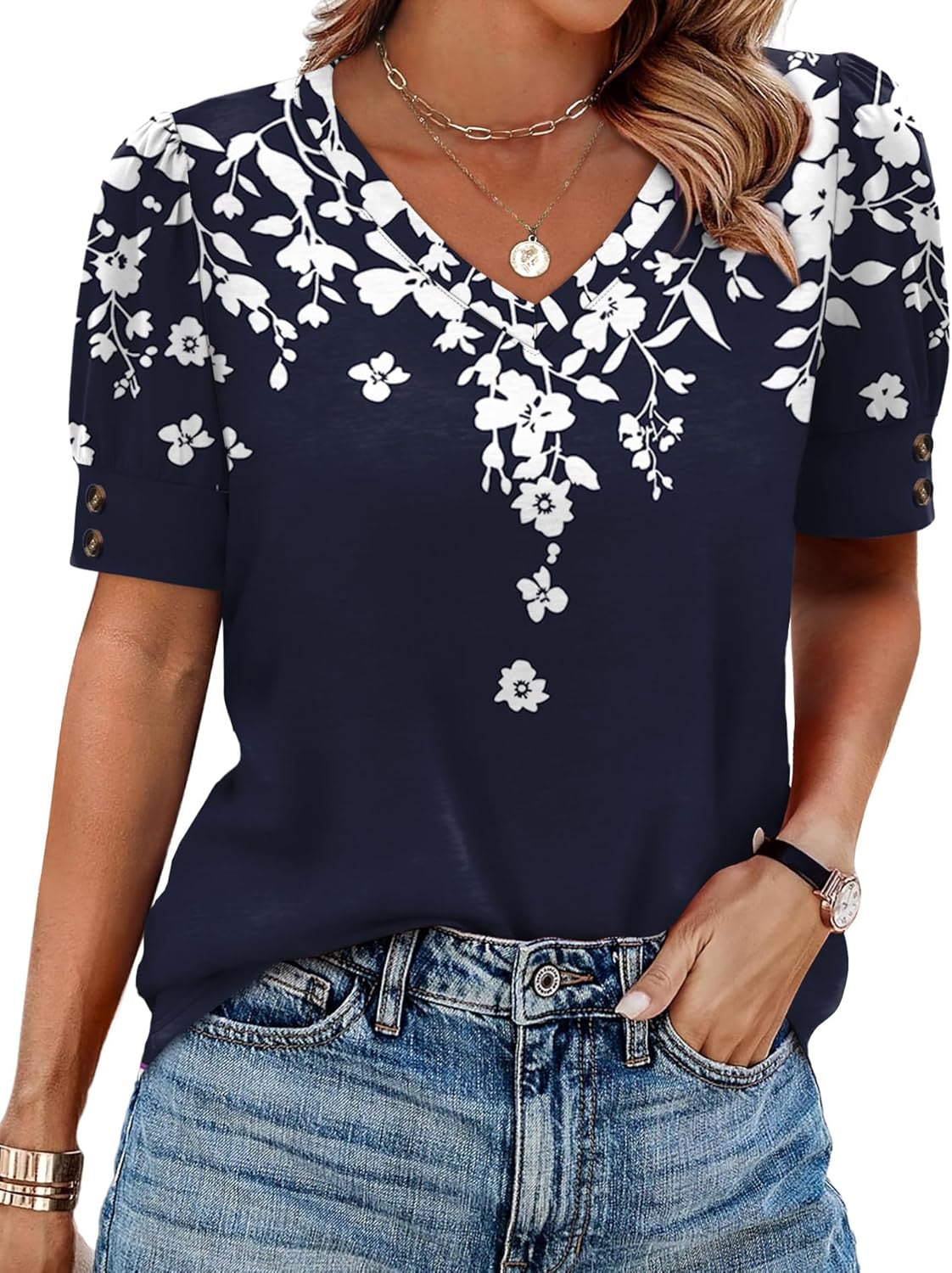 OFEEFAN Womens Tops Short Sleeve