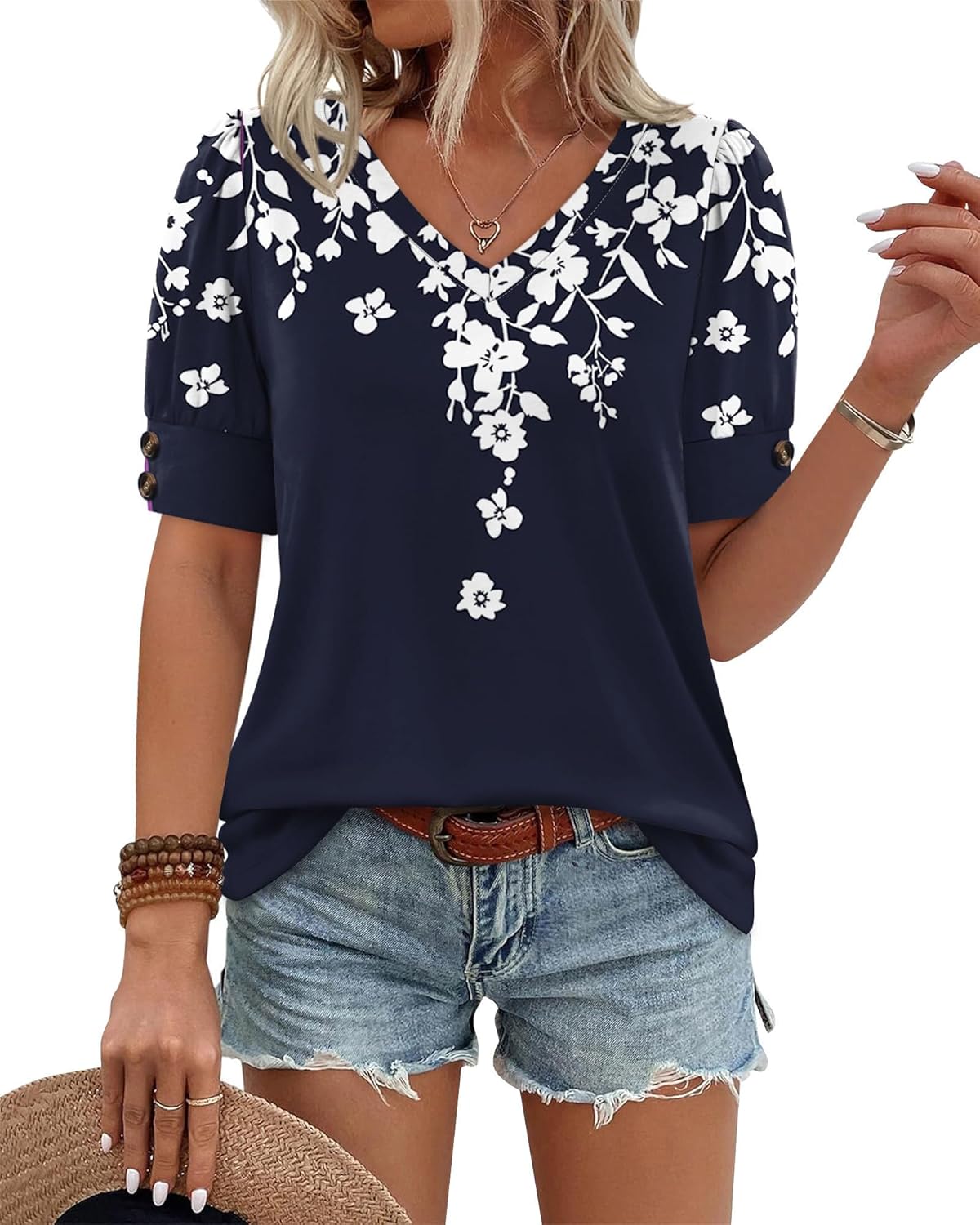 OFEEFAN Womens Tops Short Sleeve