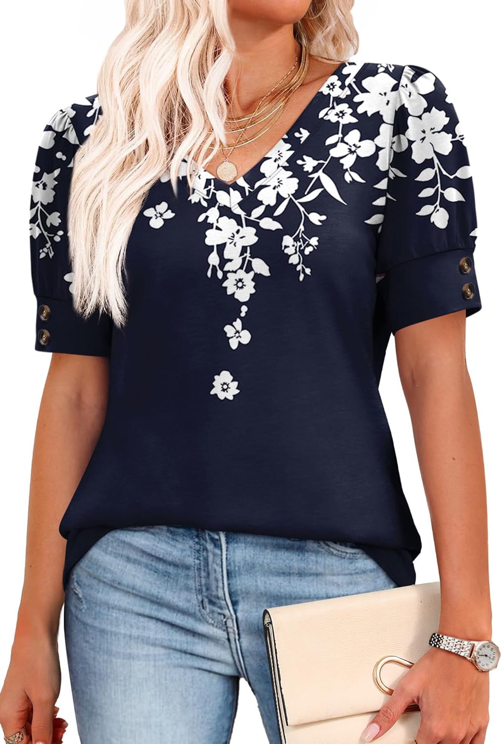 OFEEFAN Womens Tops Short Sleeve