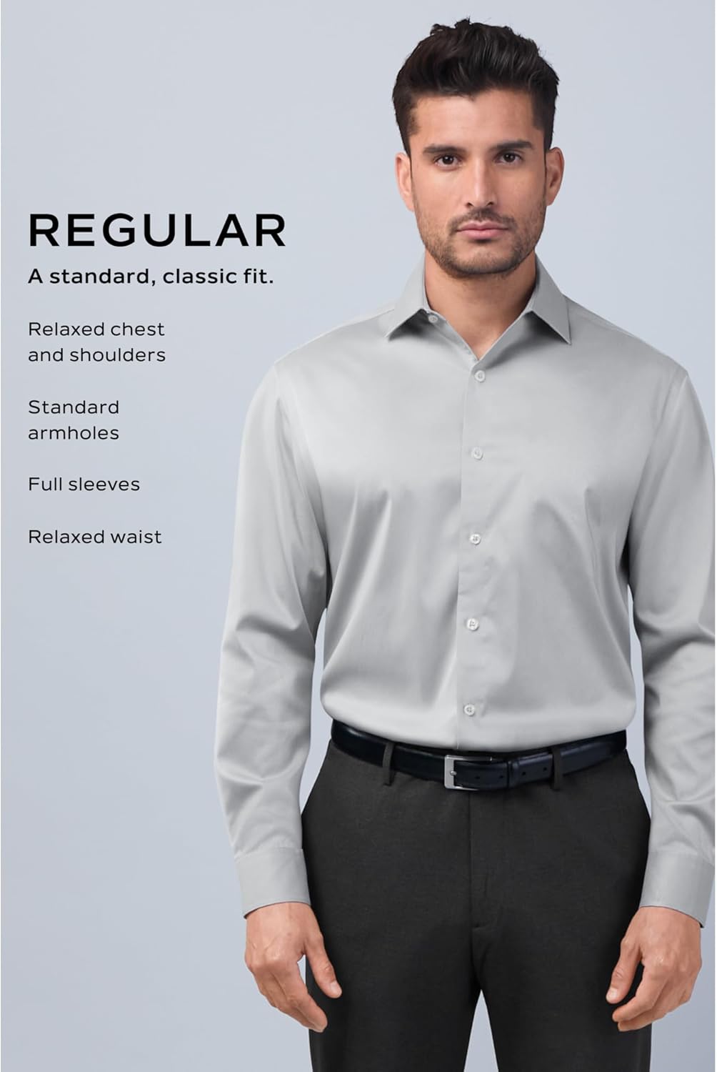 Van Heusen Mens Dress Shirt Regular Fit Poplin Solid - Image 5