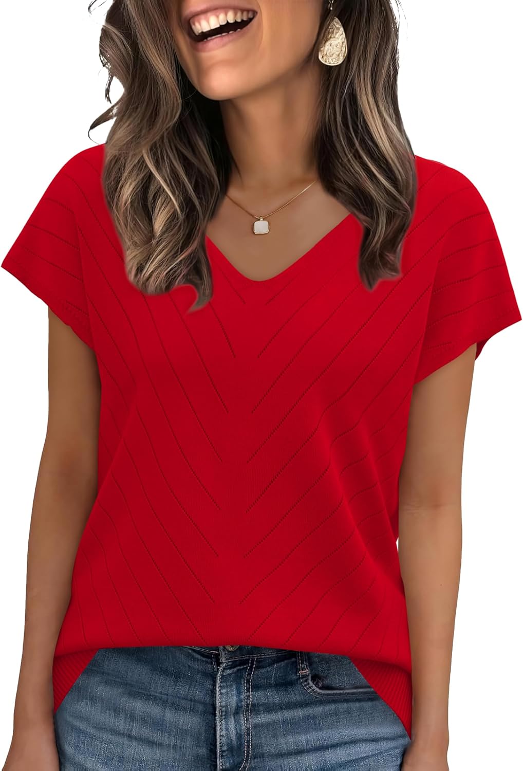 WIHOLL Short Sleeve Sweater