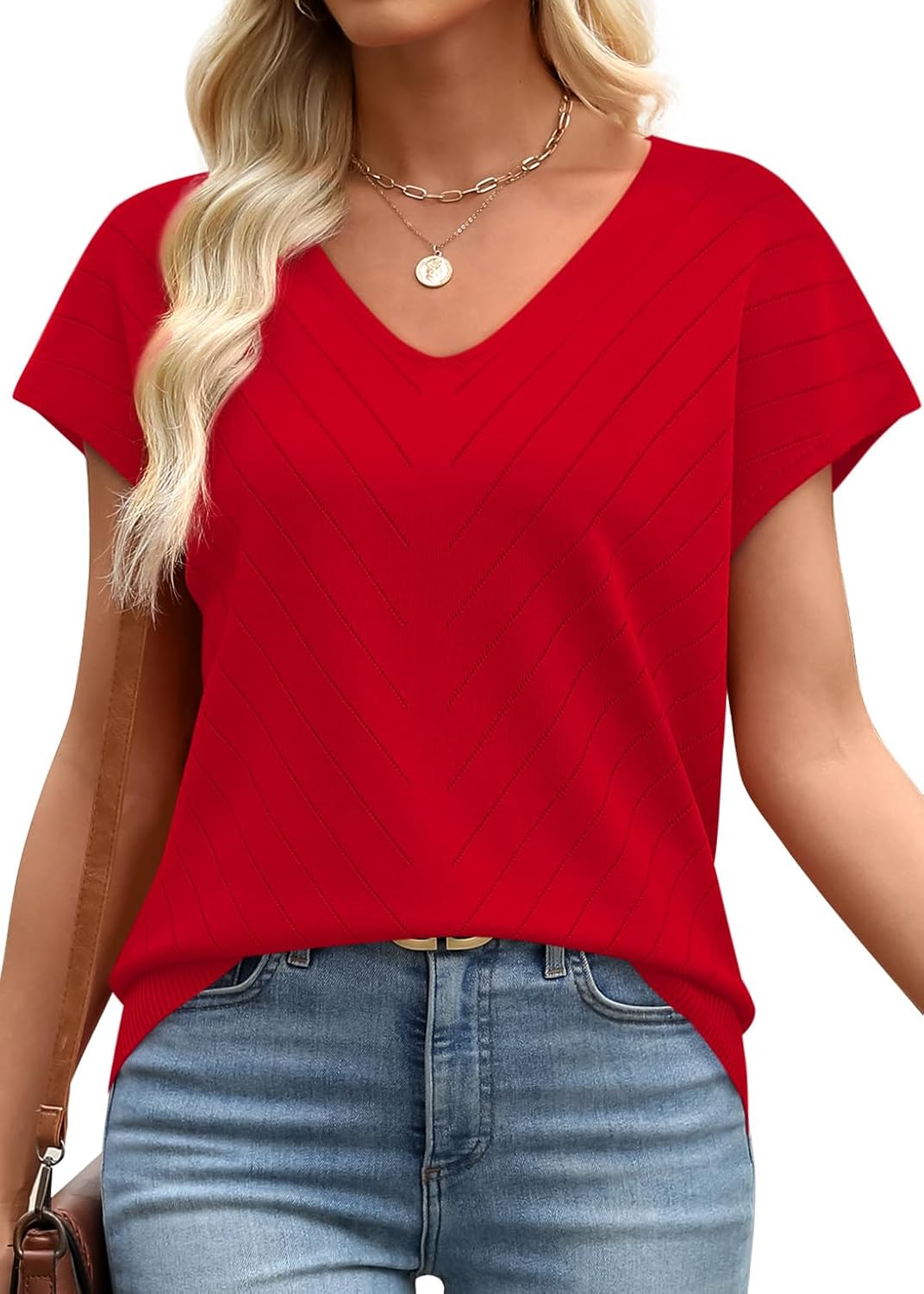 WIHOLL Short Sleeve Sweater