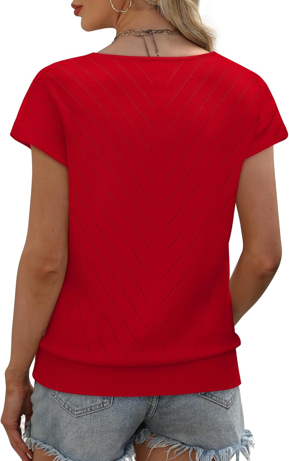 WIHOLL Short Sleeve Sweater