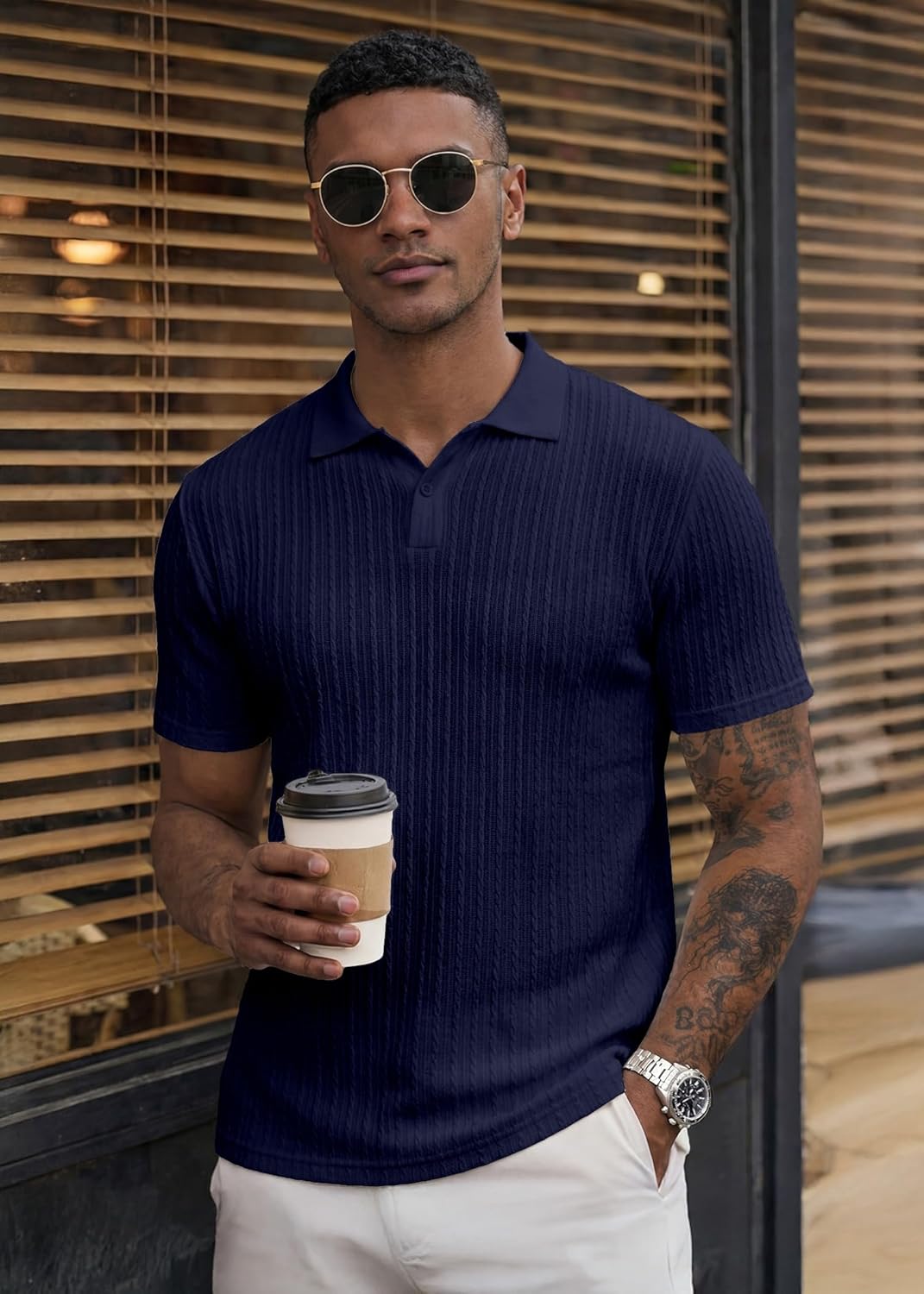 JMIERR Mens Casual Polo Shirt