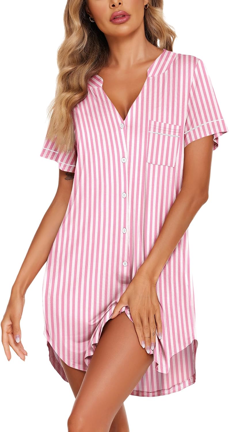 Ekouaer Nightgowns for Women Button