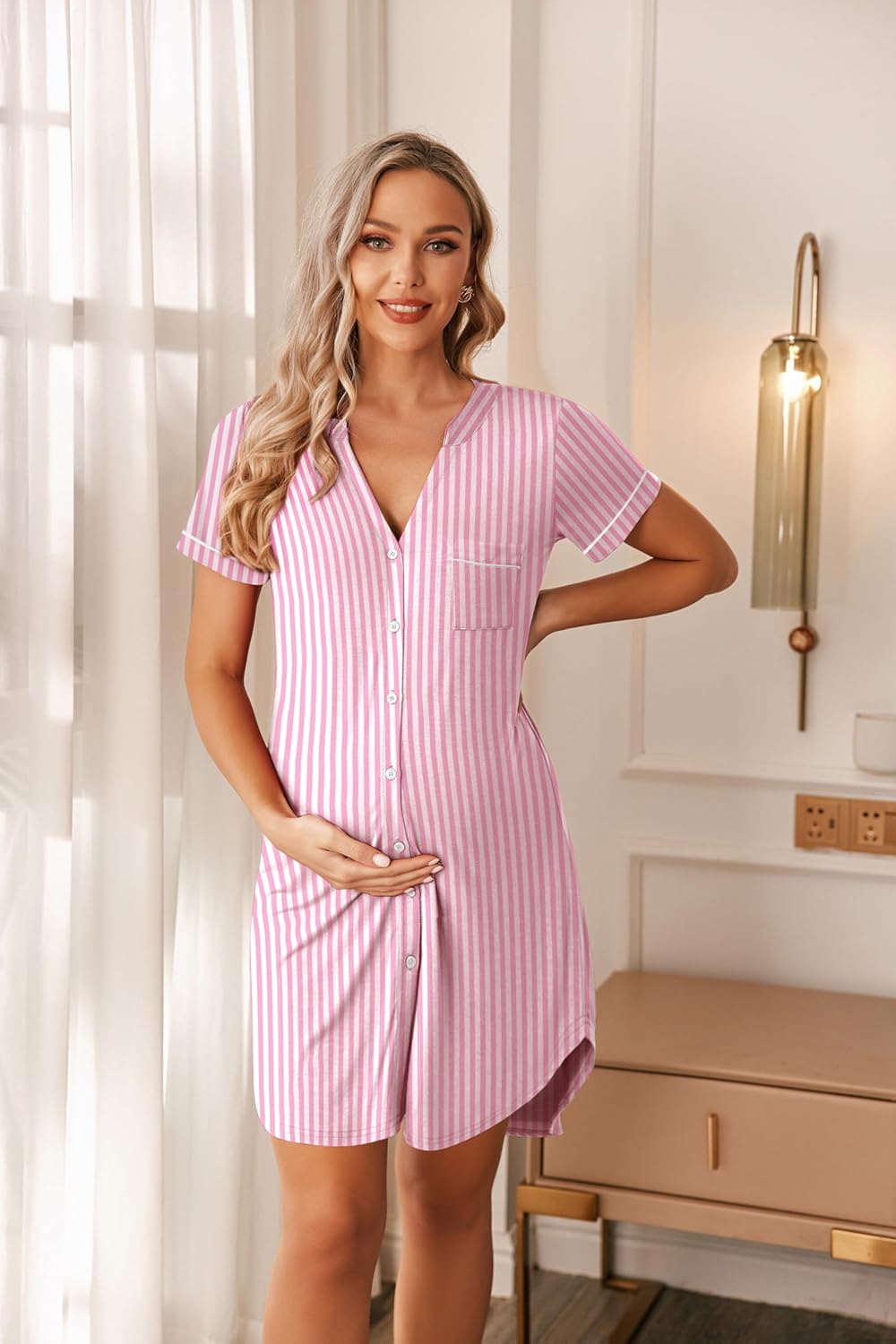 Ekouaer Nightgowns for Women Button