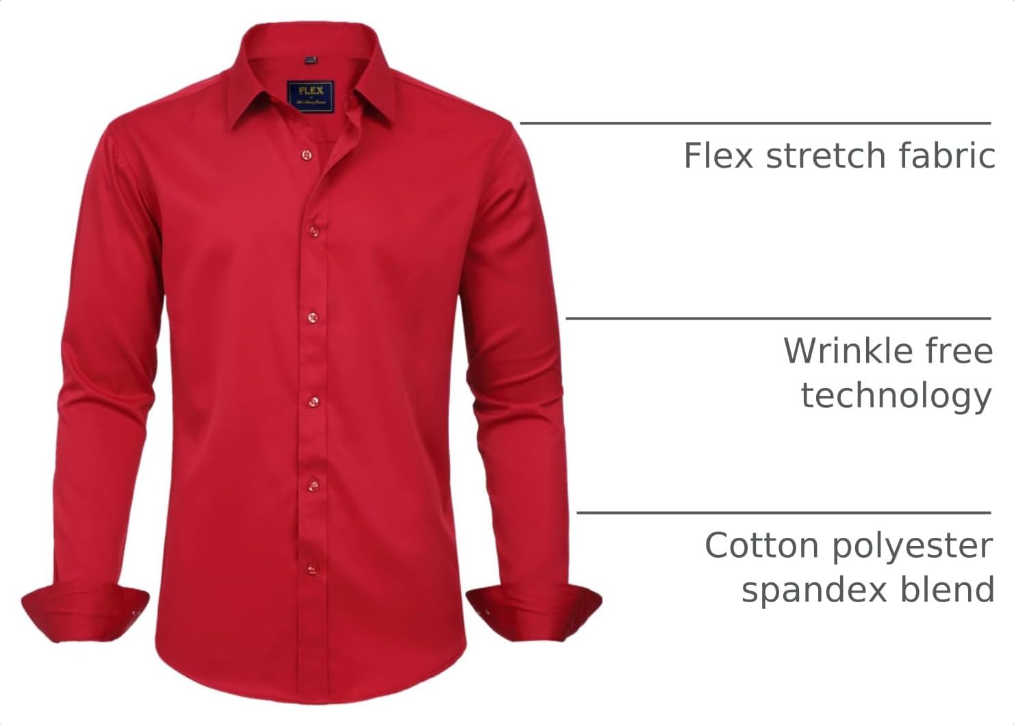 J.VER Men's Dress Shirts Solid
