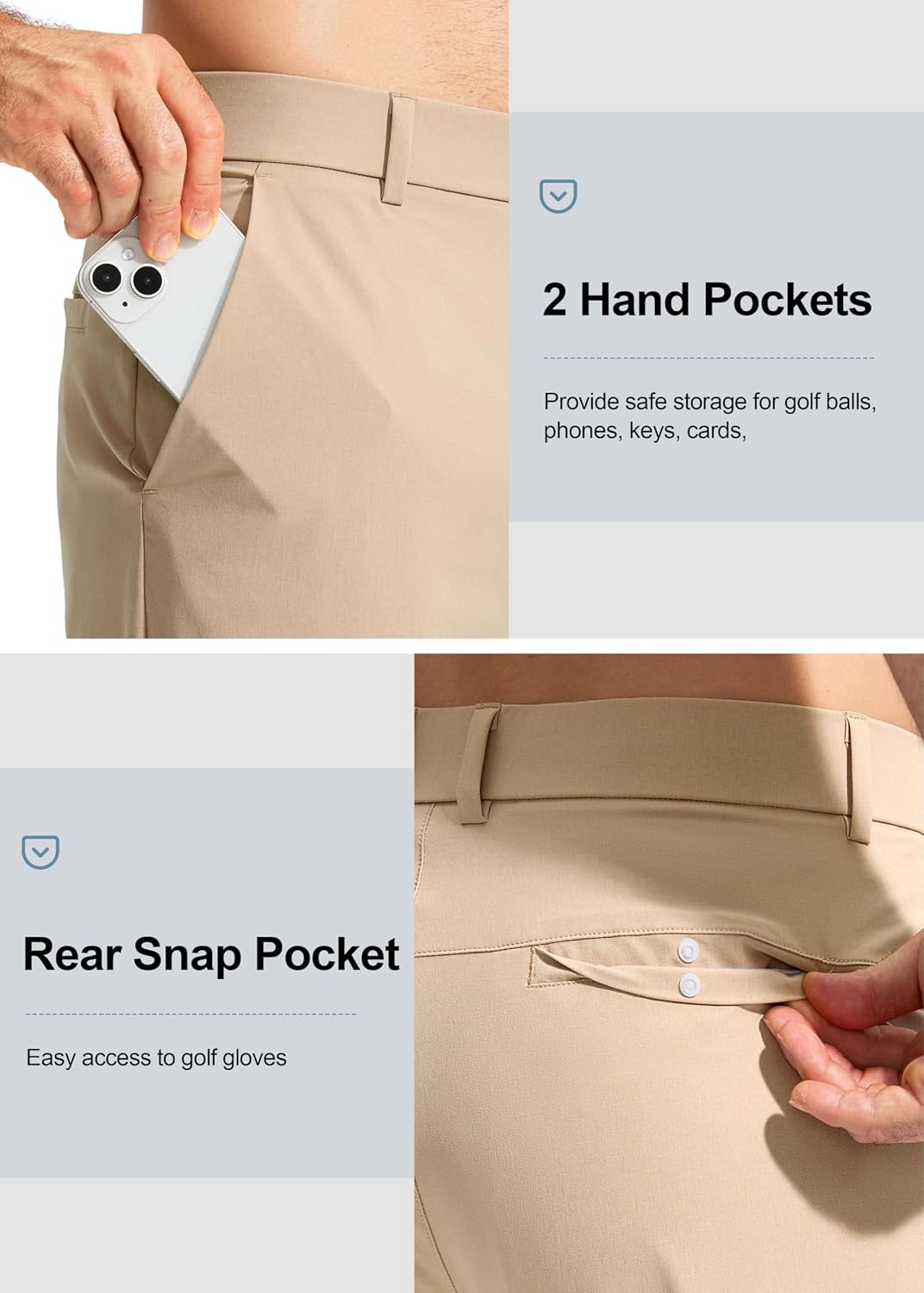 Pudolla Men's Golf Pants Stretch
