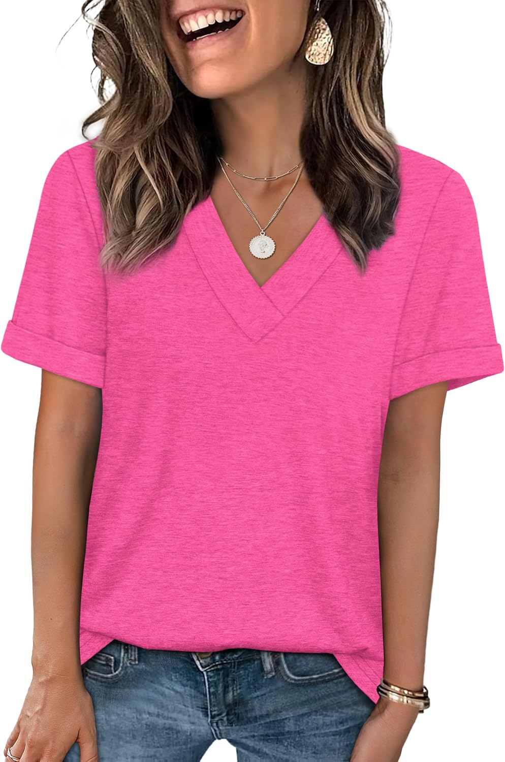WIHOLL Womens Summer Tops Short