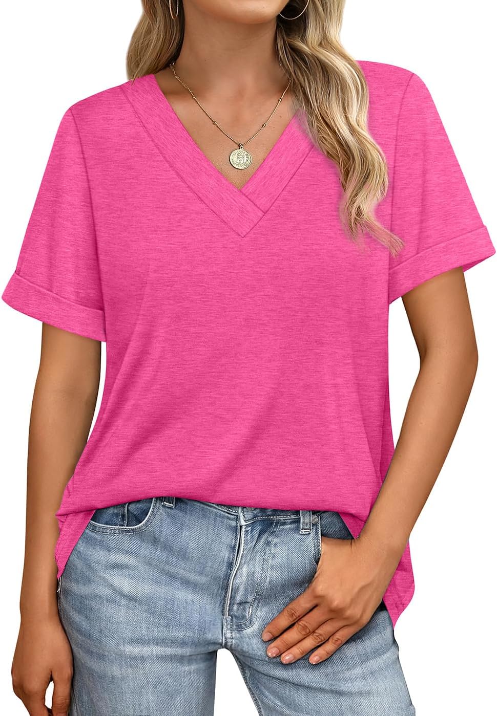 WIHOLL Womens Summer Tops Short