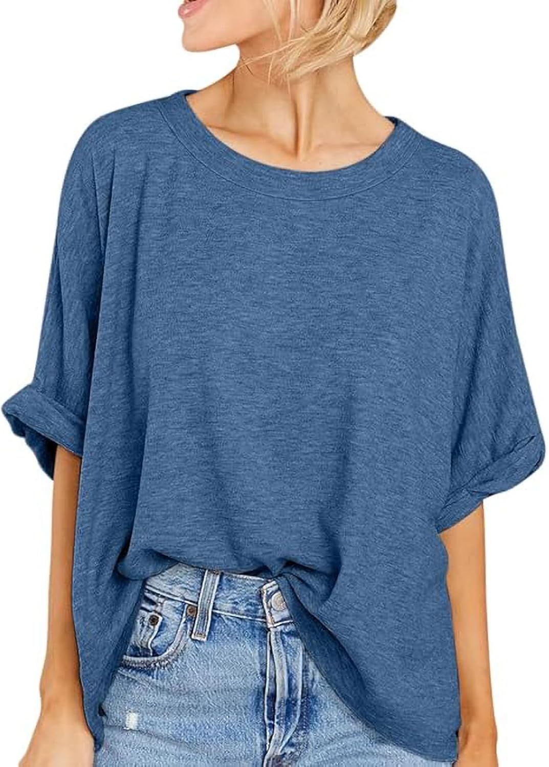 Langwyqu Womens Tops Oversized Tshirts