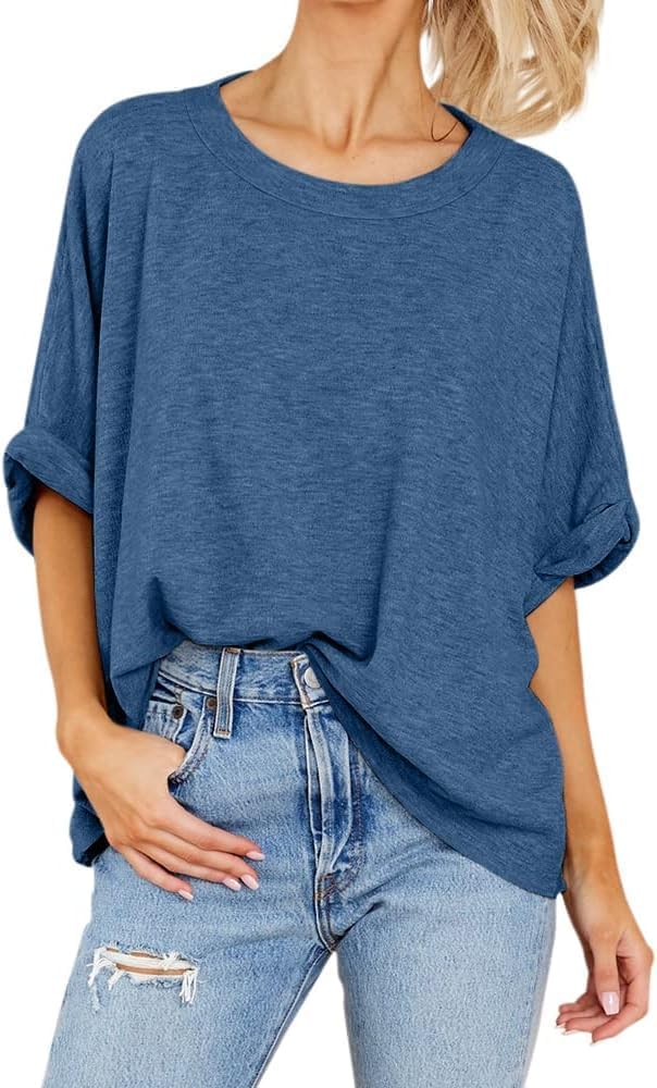 Langwyqu Womens Tops Oversized Tshirts