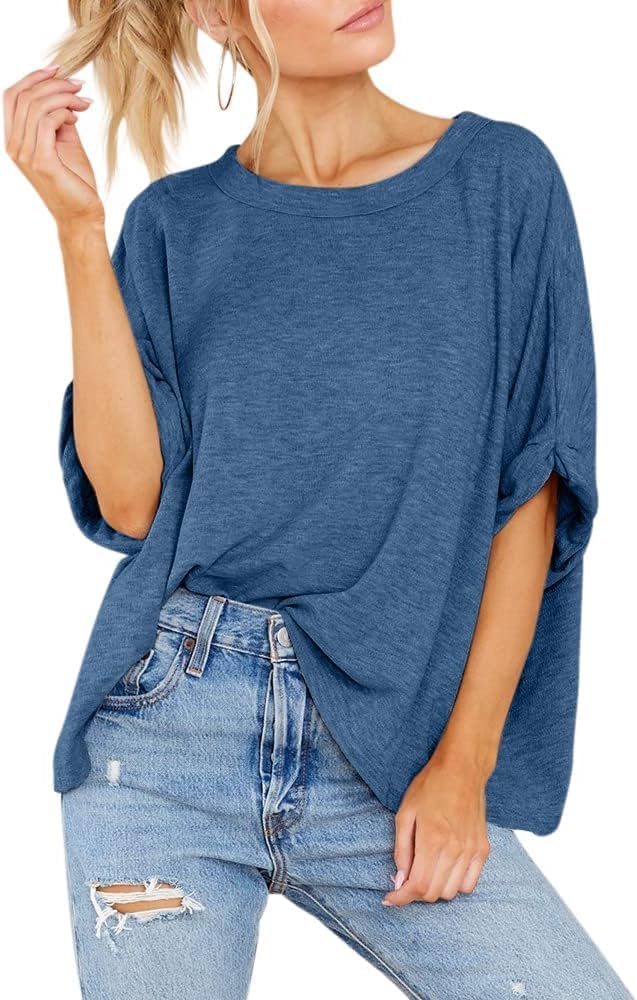 Langwyqu Womens Tops Oversized Tshirts
