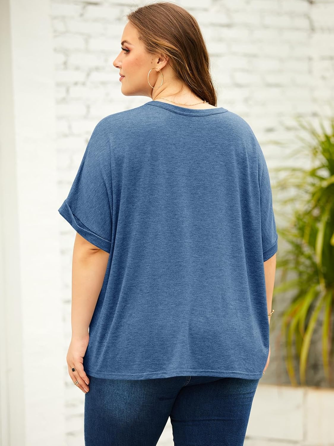 Langwyqu Womens Tops Oversized Tshirts